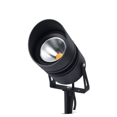 LED Garden Spotlight SPICO Black with ground spike and Dawn Sensor for Outdoor IP4 