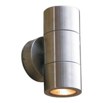 Elipta Compact Up & Down Outdoor Wall Light - Stainless Steel 240v GU10