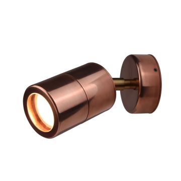 Elipta Compact Outdoor Wall Spotlight - Copper - 240v GU10