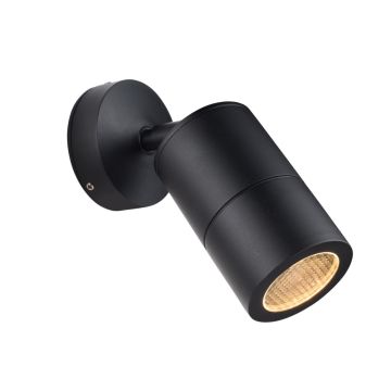 Elipta Compact Outdoor Wall Spotlight - Black - 240v GU10