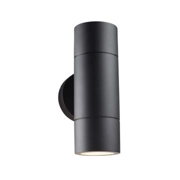 Elipta Compact Up & Down Outdoor Wall Light - Black Aluminium 240v GU10
