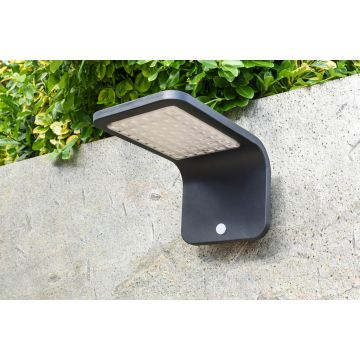 Patilo Sunny Solar Wall Light with PIR - Aluminium - Black