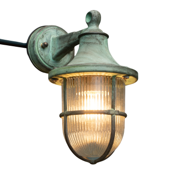 Elipta Greenwich Outdoor Wall Lantern Light - Solid Brass - Verdigris