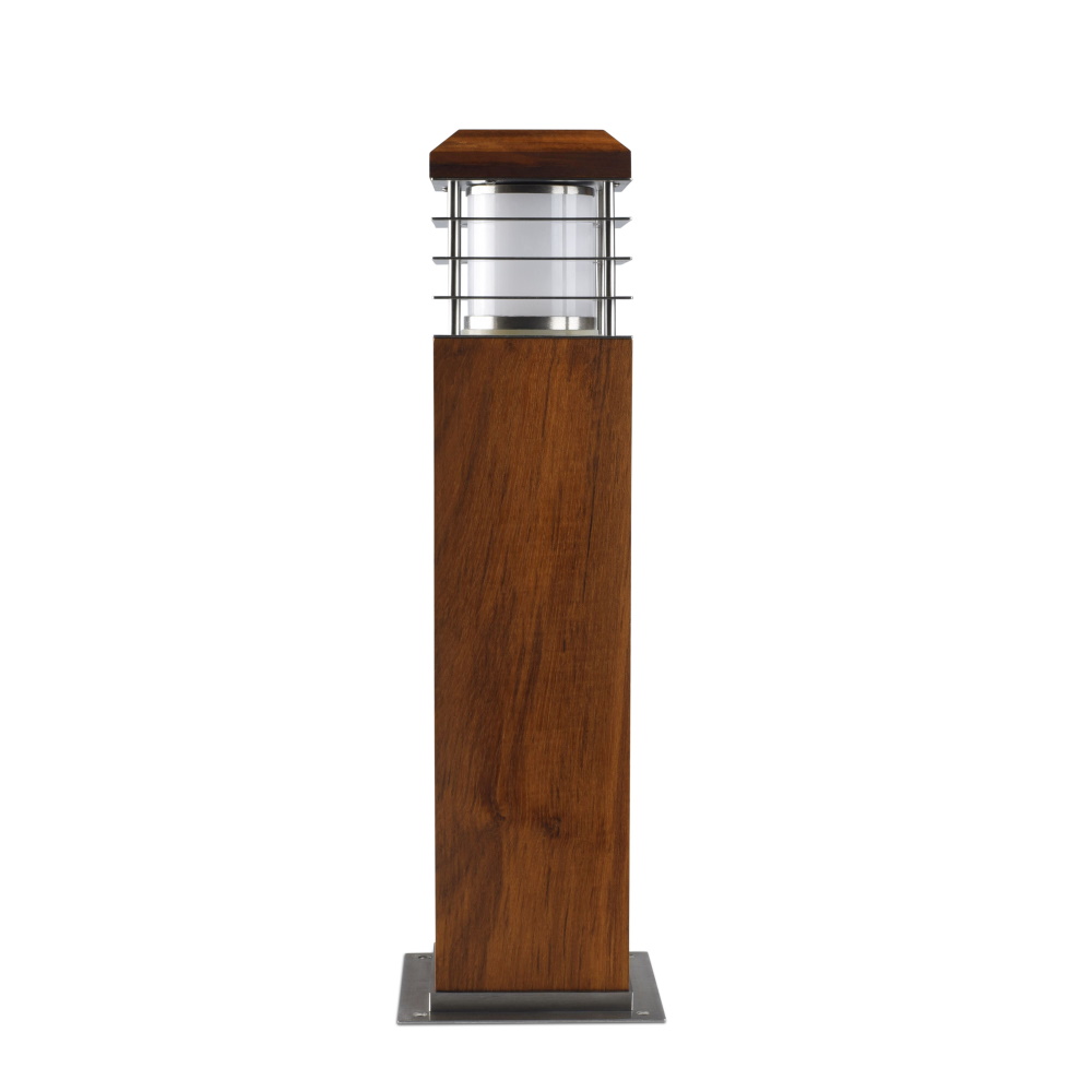 Elipta Cirrus 45 Bollard Light with Louvres - Teak
