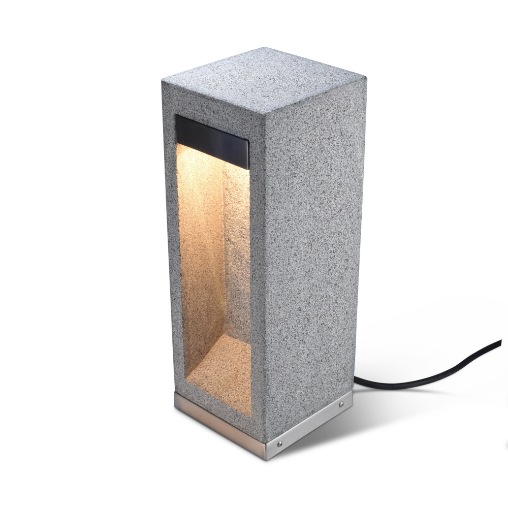 Elipta Arcus 42 Stone Bollard Light - Granite