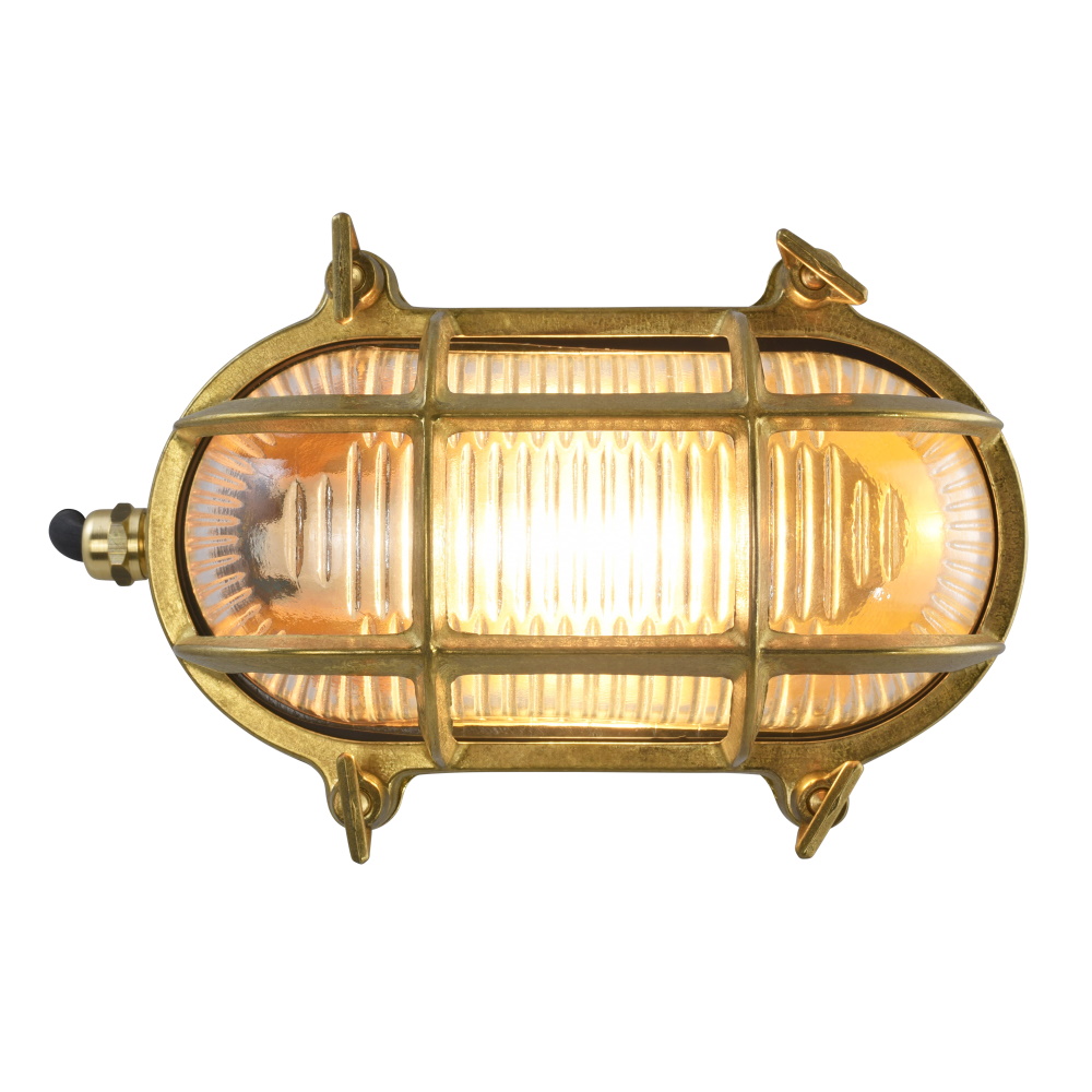 Elipta Clyde Oval Bulkhead - Solid Brass c/w Wingnuts