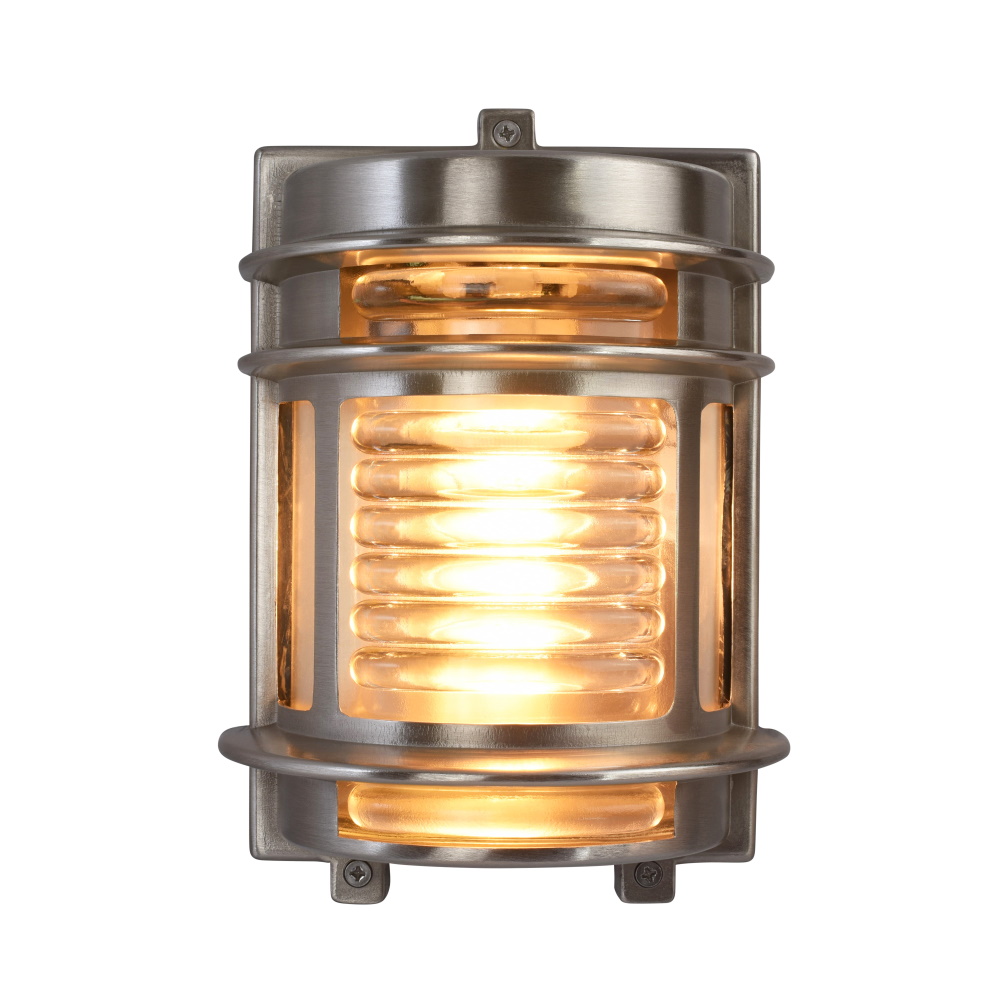 Elipta Dartmouth Outdoor Wall Light - Solid Brass, Nickel Plated Finish
