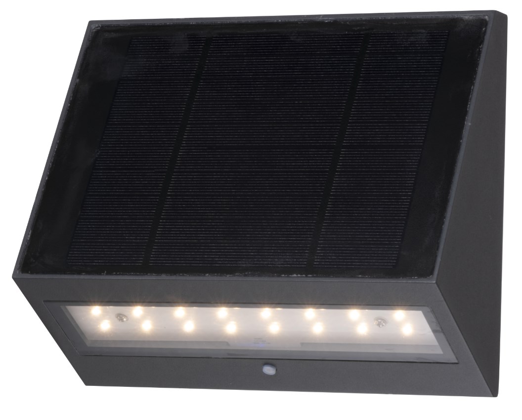Patilo Solar Outdoor Wedge Wall Light - Black