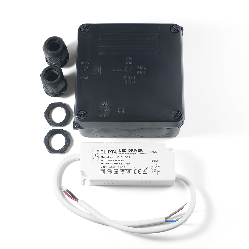 Elipta 15w - 24v Dc -  IP67 Potted LED Power Supply In IP65 Enclosure