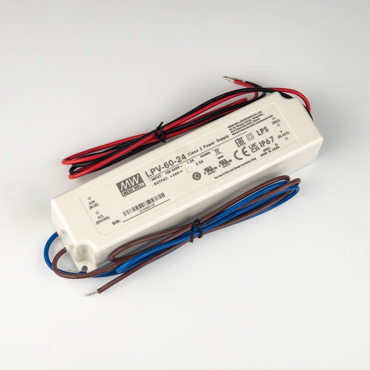 Potted LED Power Supply - 60w - 24v dc IP67