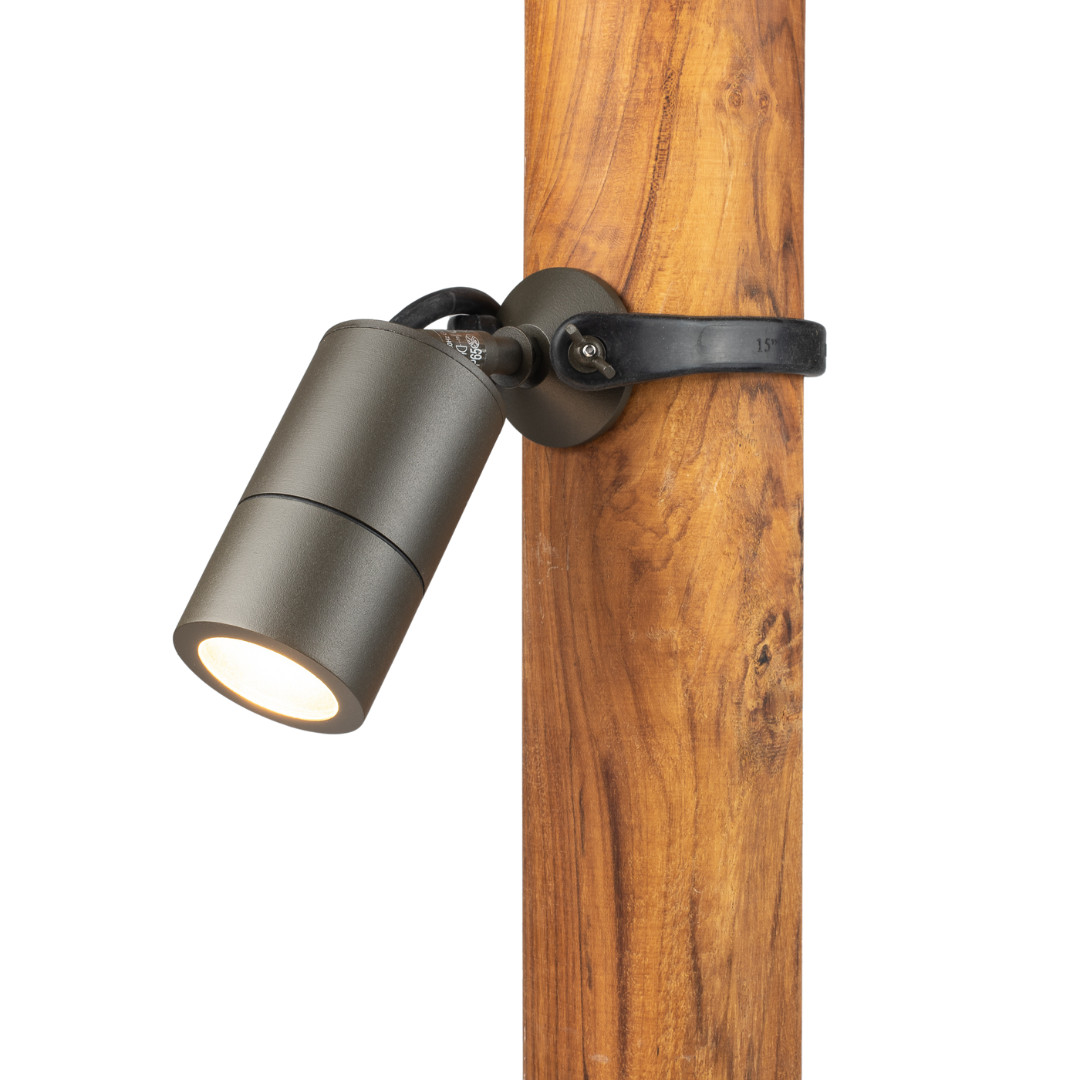 Elipta Strap-Mount Tree Spotlight GU10 -  Rustic Brown